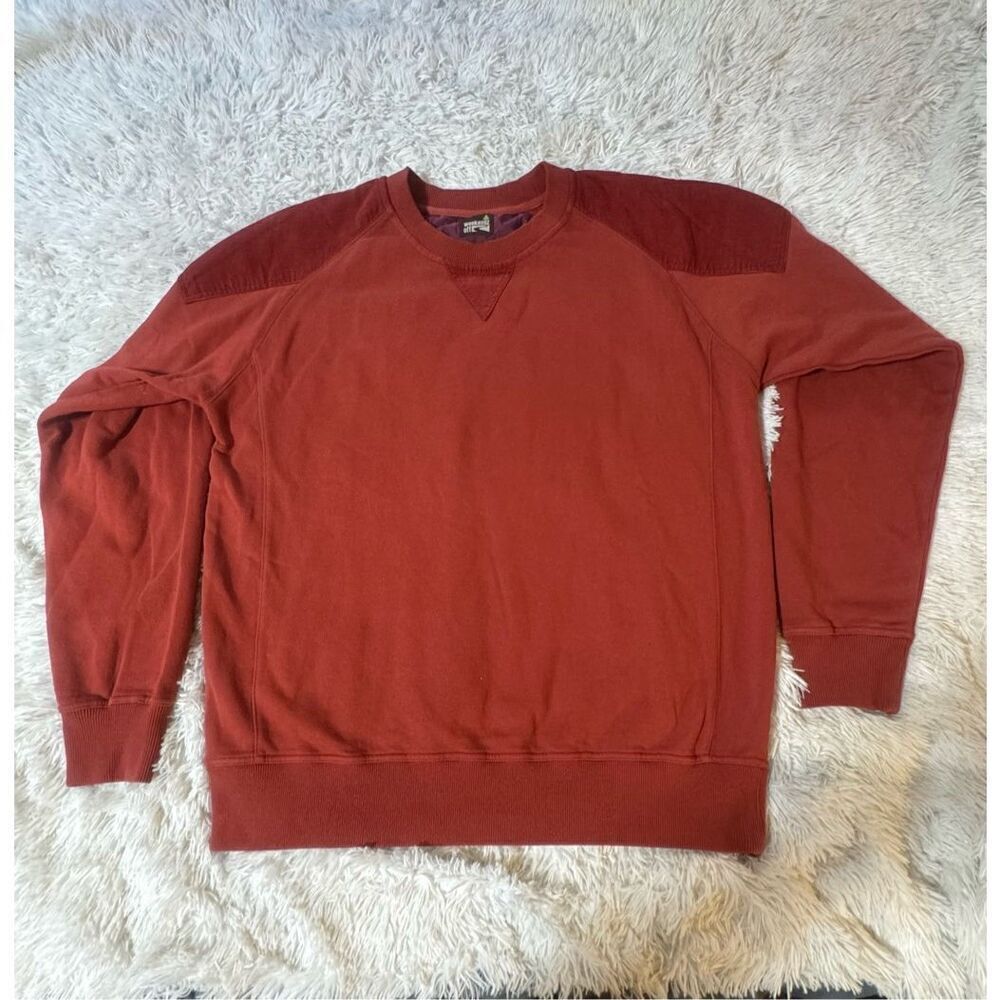 long sleeve crew neck v inset neck cinnamon sweatshirt M